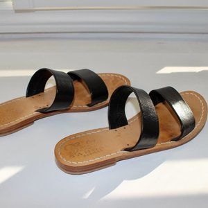 Italian Black Leather Sandals